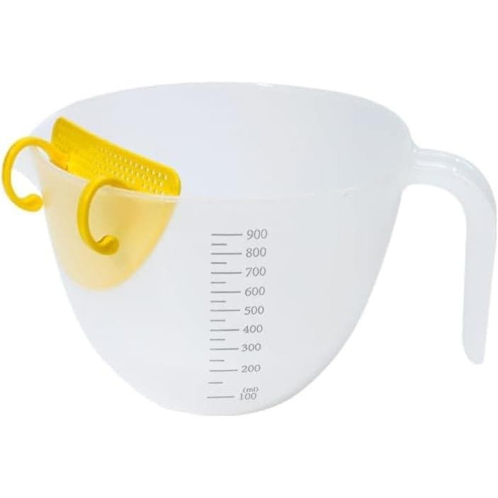 Copo Medidor com Filtro – Copo de Mistura de Grande Capacidade com Escala em ML – Separador de Ovos e Tigela para Bater