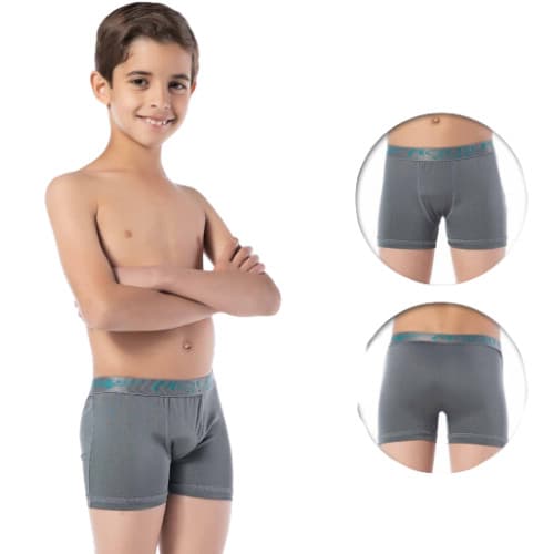 KIT 6 CUECAS BOXER INFANTIL MICROFIBRA PREMIUM AJUSTE PERFEI