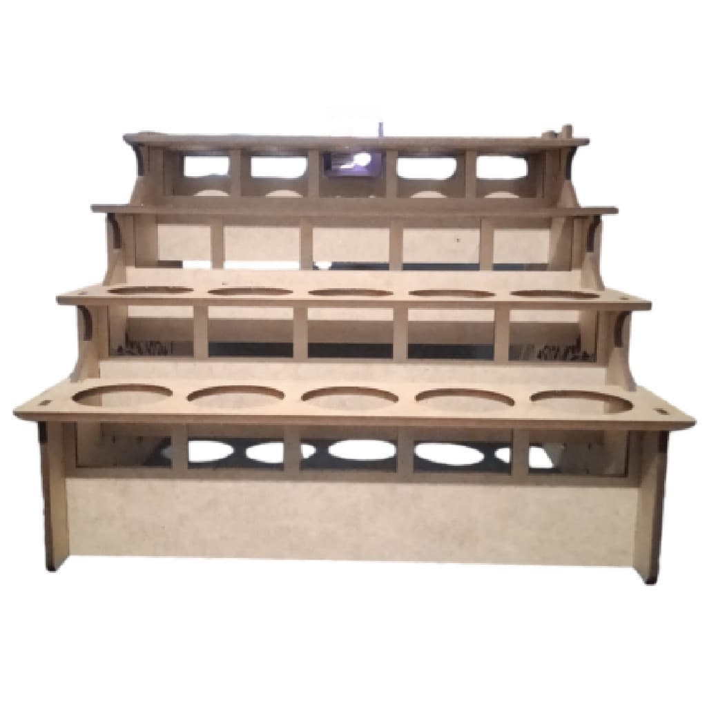 Expositor Organizador de Óleos Essenciais MDF 25 Furos Suporte em Escada para doTERRA Aromaterapia Perfumes e Esmaltes P
