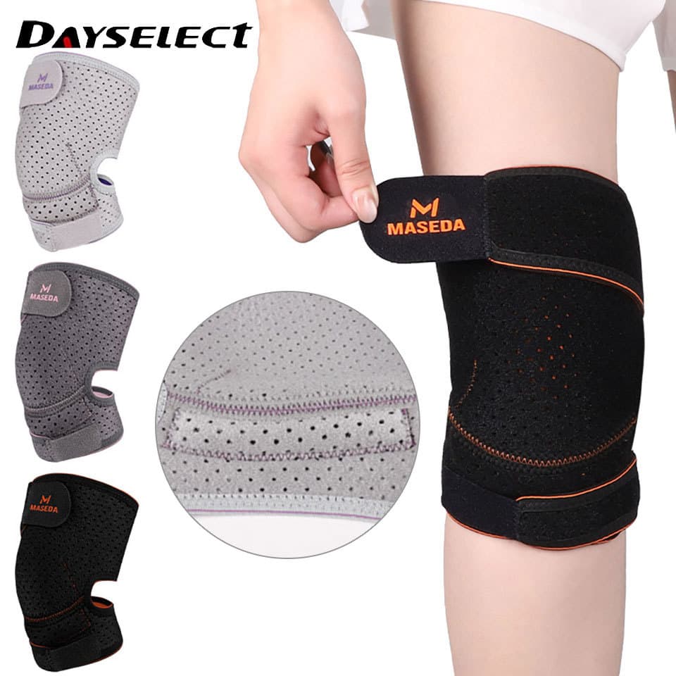 DAYSELECT 1 Peça Esportiva Anticolisão Joelheira Alças Duplas Respirável Basquete Bicicleta Joelheiras