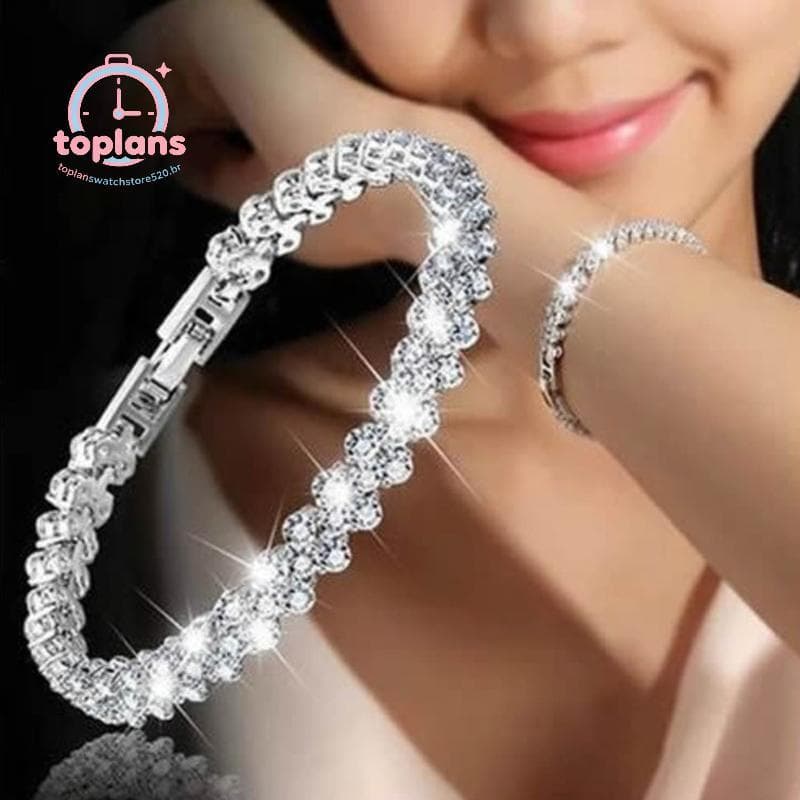 Pulseira De Cristal TOPLA Magnética Com Corrente De Ouro Joias Femininas