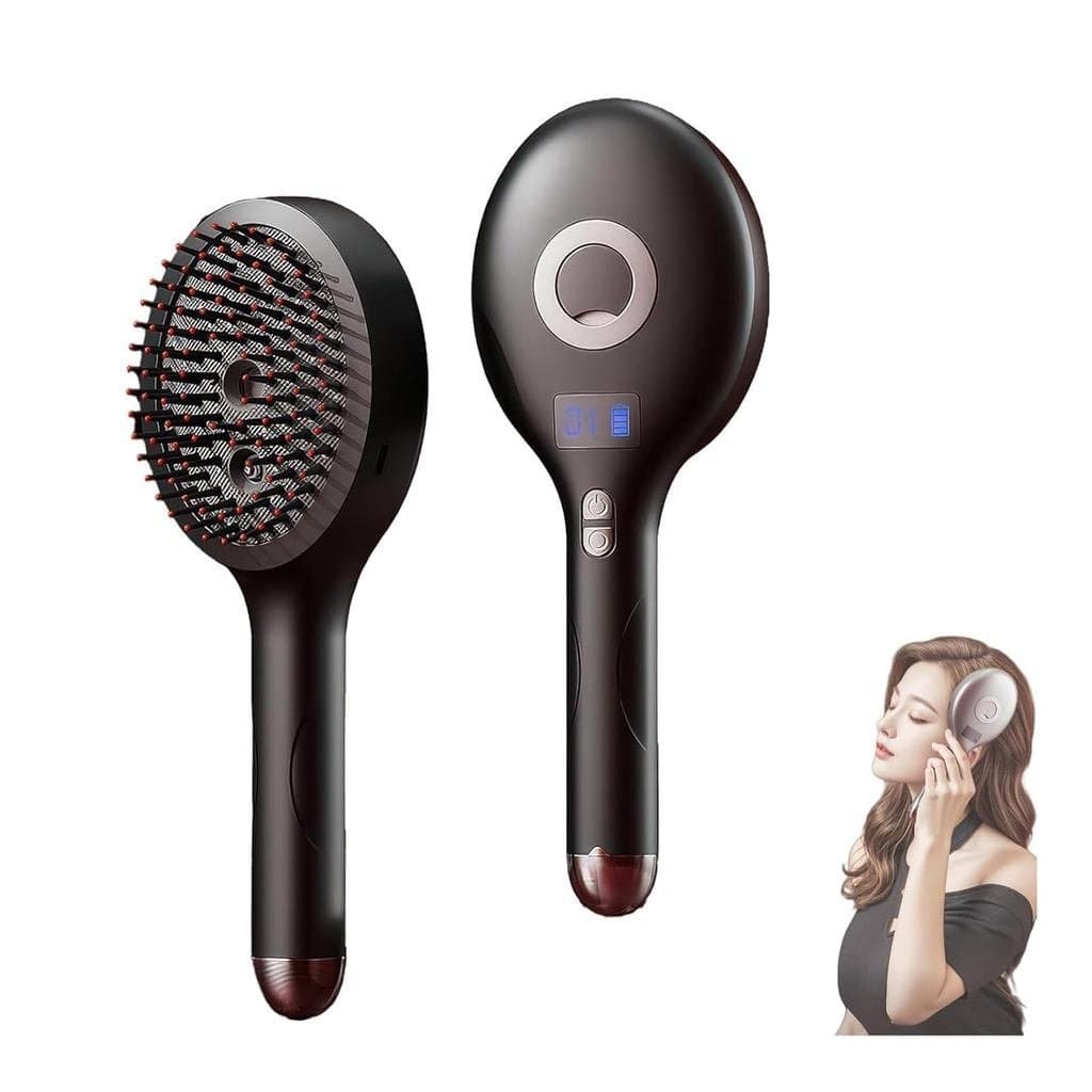 Escova Mister Brush 2 em 1, desliza pelos cabelos emaranhados, adequada para cabelos molhados, secos e danificados.