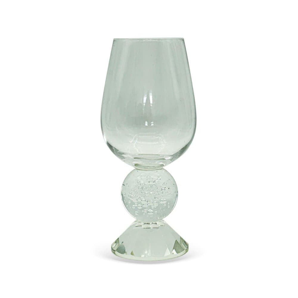 Taças em Vidro com Base em Cristal Esfera Diamantada Transparente 515ML - 6 Pçs - BTC HOME DECOR