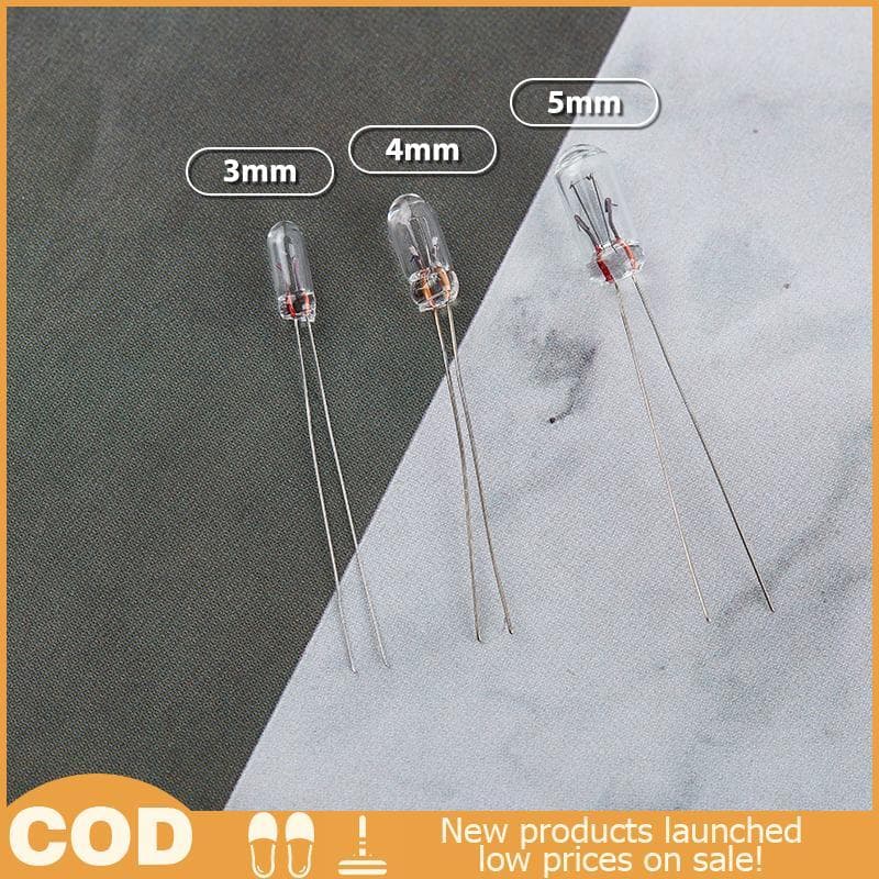 Quente > 10pcs Mini 3/4/5mm 3/6/12/24V Lâmpada Edison Filamento Incandescente Arroz