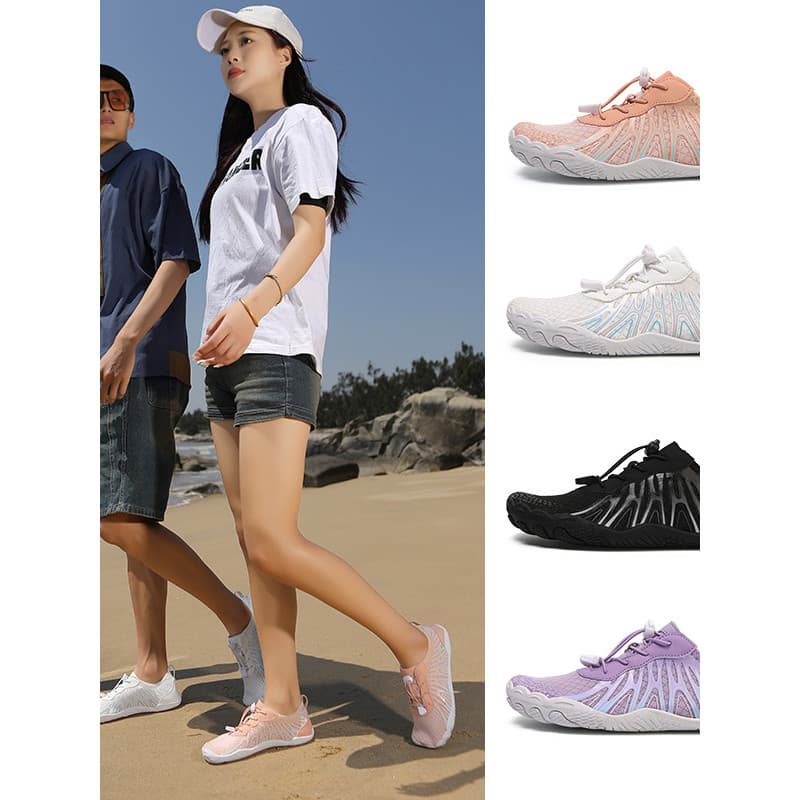 Ao ar livre de secagem rápida das mulheres dos homens mesmo estilo antiderrapante leve Velcro respirável sapatos de prai