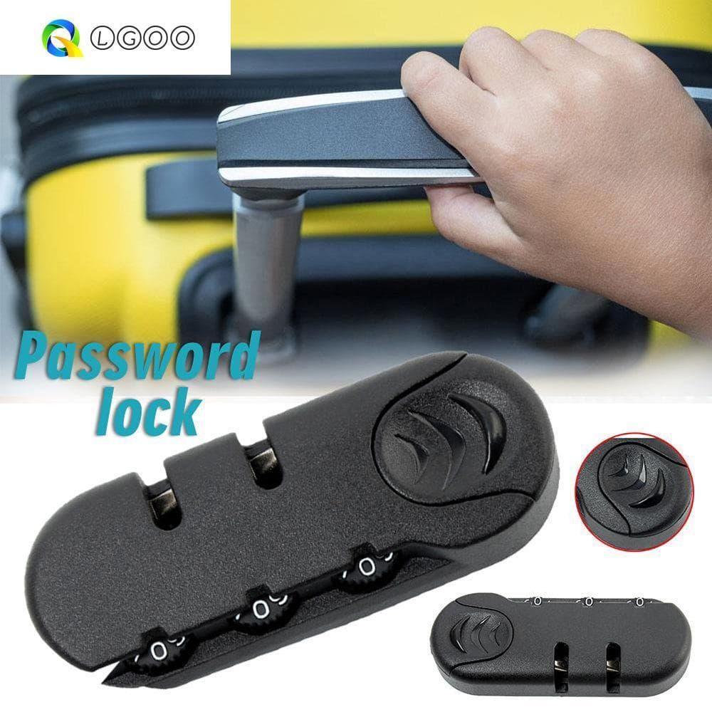 LGOO Locks Preto Fixo Bloqueio Bolsa Acessórios De Código Anti-Roubo