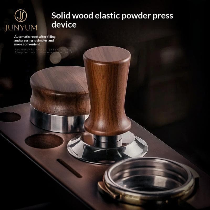 Martelo De Café Profissional JUNYUM 51mm 53mm 58mm Design De Madeira De Faia Com Base De Aço Inoxidável Para Baristas BR