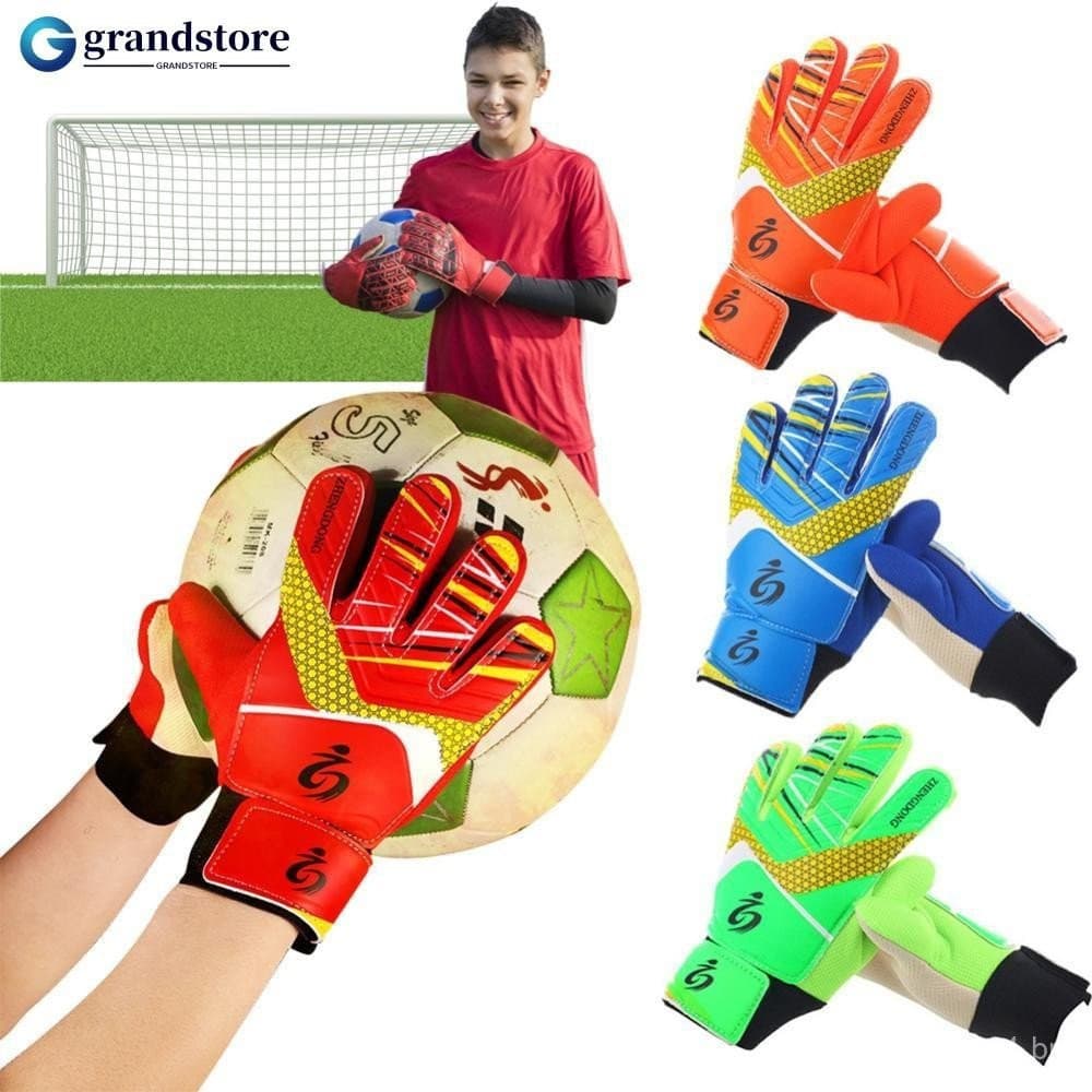 GRANDSTORE 1 Par De Luvas De Goleiro De Futebol Infantil Profissional De Látex Fortes De Proteção Para Dedos Inteiros Jo