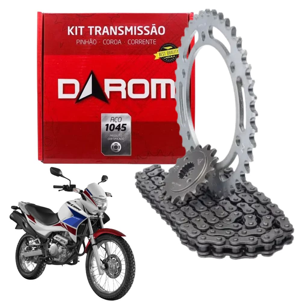 Kit Relação Transmissão Darom Nx 400 Falcon Aço 1045