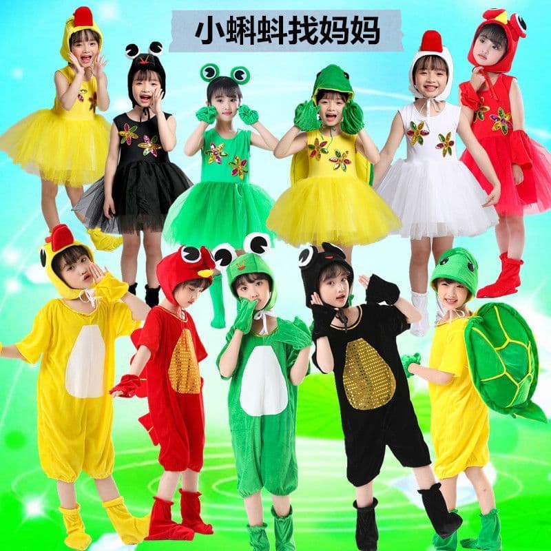 Drama pequeno girino procurando mãe crianças traje de desempenho Animal ganso peixe pato sapo frango caranguejo