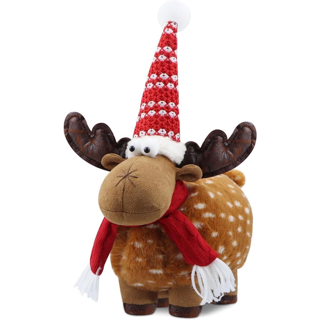 Christmas Reindeer Decoration Handmade Swedish Santa Elk Figurines Tomte Xmas Indoor Decorations for Home Farmhouse Tabl