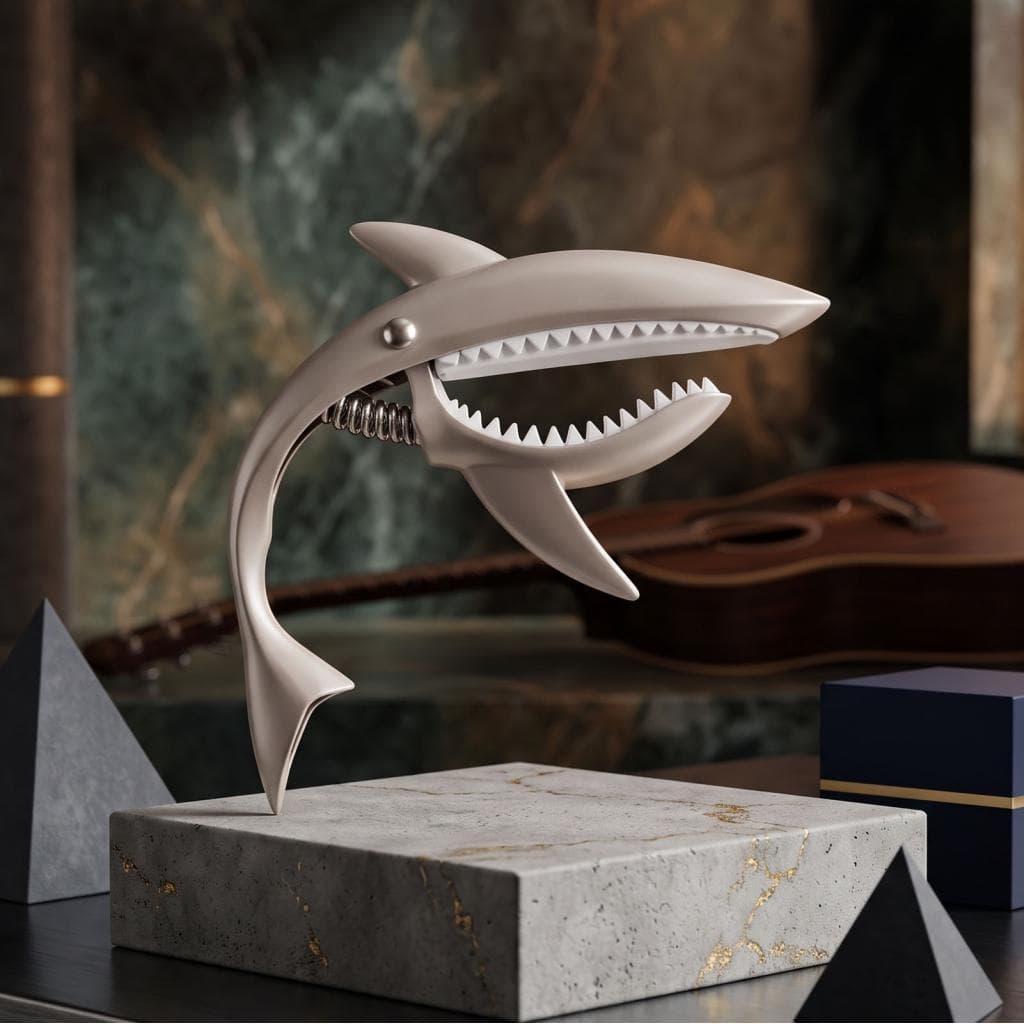 Lemontreepo.br-SIP Braçadeira de afinação de guitarra Shark liga de zinco para guitarras elétricas acústicas 13x8,5 cm