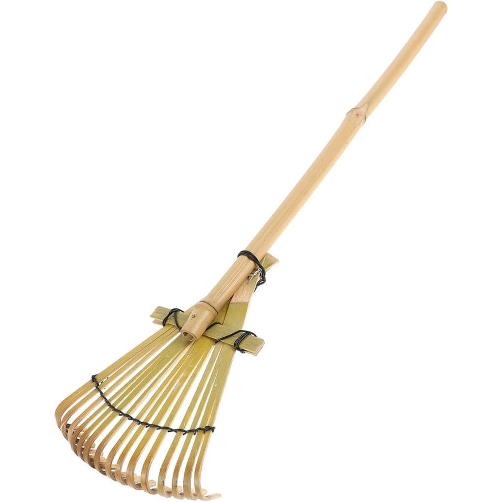 Rastelo de Jardim com Cabo de Bambu BESPORTBLE, Estilo Japonês, para Caixas de Areia, Ferramenta Manual para Nivelar, Mo