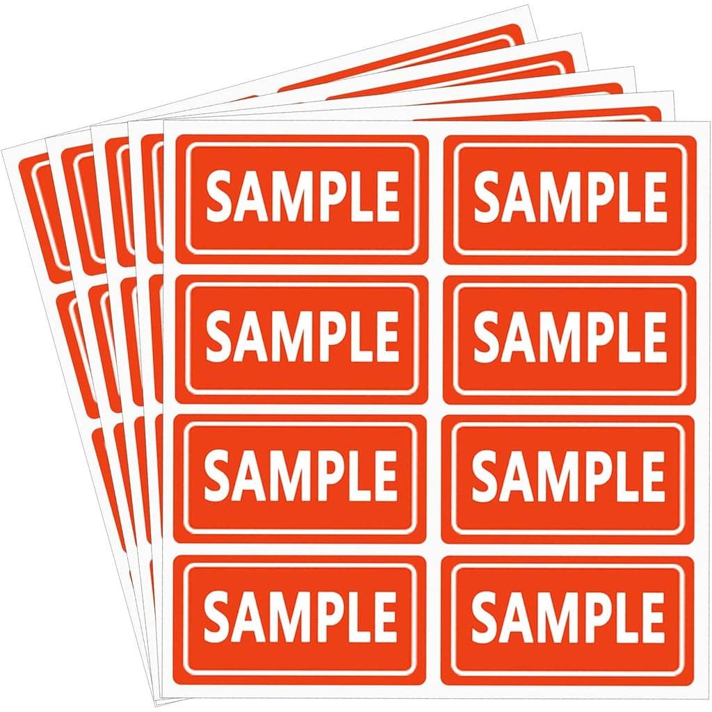 Etiquetas de Inventário de Amostra, Adesivos "Experimente" Retangulares de 2x1 Polegadas para Envio e Inventário, Total