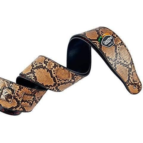 Correia de Guitarra em Couro PU Macio com Padrão de Cobra e Palhetas para Guitarra Elétrica, Acústica e Baixo, Acessório