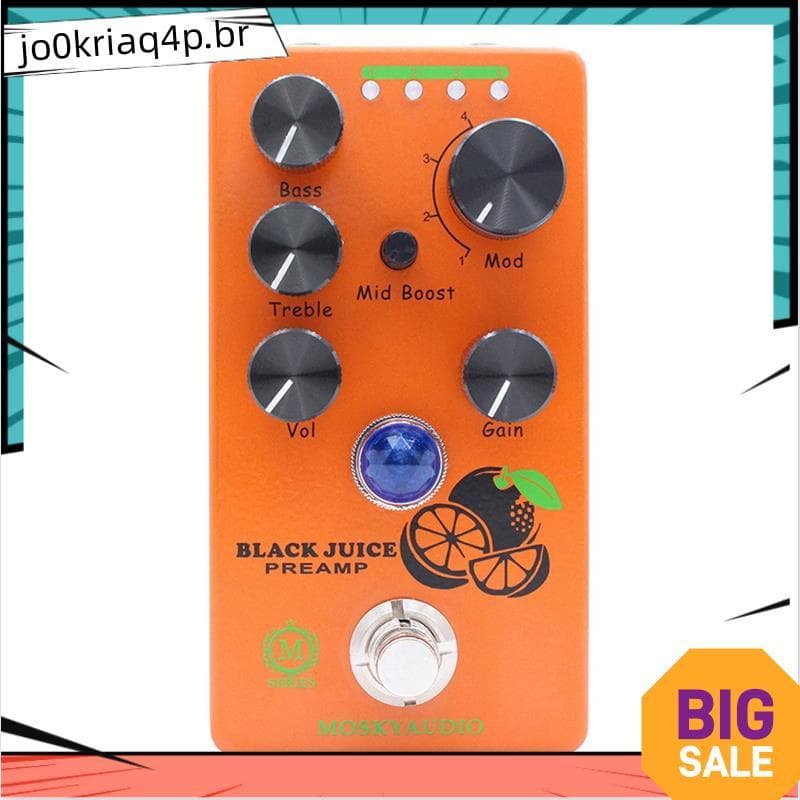 Pedal De Efeito De Guitarra Pré-Amplificador De Suco Preto Overdrive Quatro Modelos Com Acessórios True Bypass