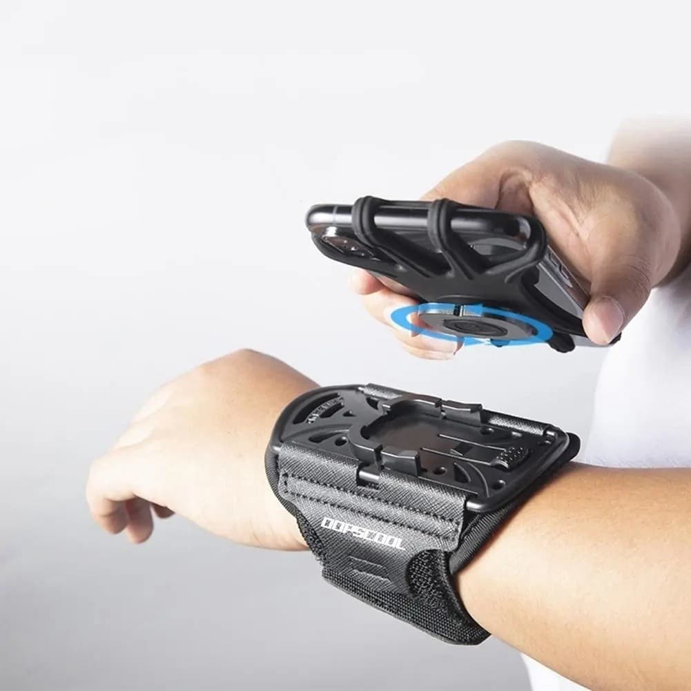 Suporte de celular destacável e rotacionável, adequado para corrida ao ar livre, ciclismo e entregas. Adequado para uso