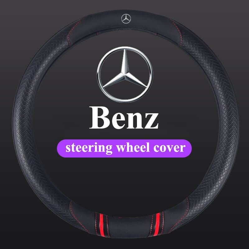 Capa de Volante em Couro de Fibra de Carbono para Mercedes Benz W210 W124 W204 W212 A180, Antiderrapante, Acessório de I