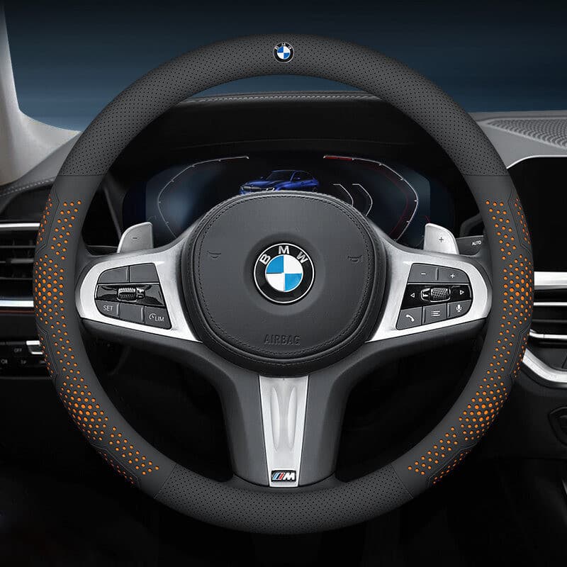 Capa Ultrafina para Volante de Carro, Couro Ultrafino Antiderrapante e Absorvente de Suor para BMW G20 F30 E60 E46 E90 F