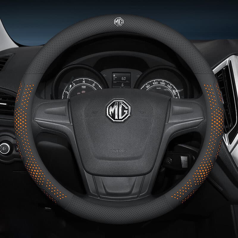 Capa de Volante Ultrafina para Carro, Couro Ultrafino Antiderrapante e Absorvente de Suor para MG ZS EP MG5 HS MG3 EV 5