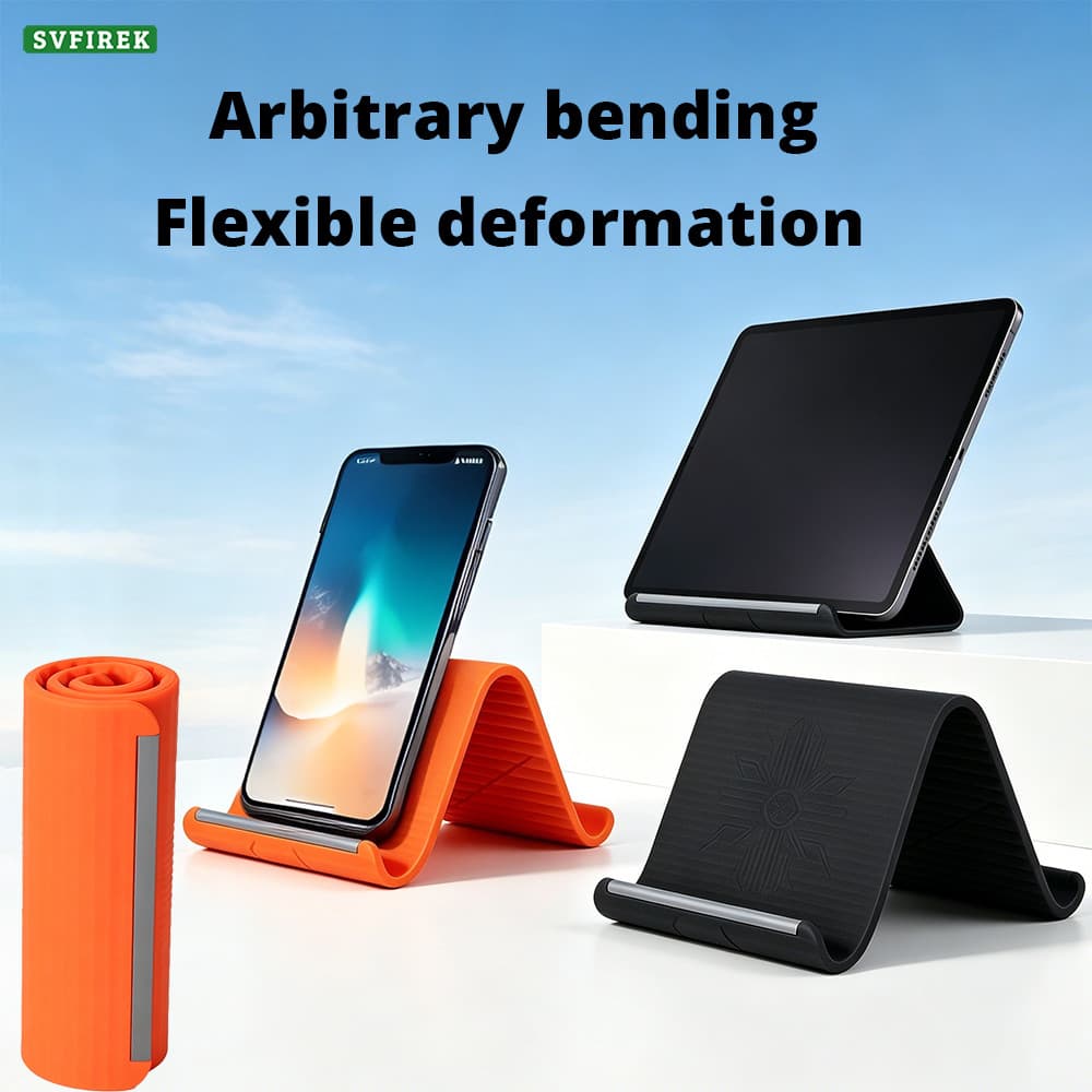 Suporte De Mesa Portátil Dobrável De Silicone Para Telefone Tablet E Laptop
