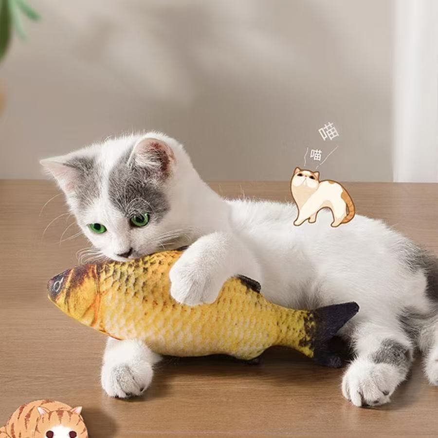 Brinquedo para Gato, Peixe de Pelúcia com Catnip, Erva dos Gatos, Pelúcia Macia Interativa