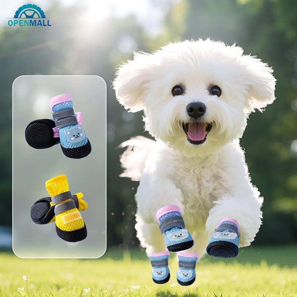 OPENMALL Sandálias De Malha Respirável Para Cães Pequenos Sapatos De Verão Animais De Estimação Com Sola Elástica Antide