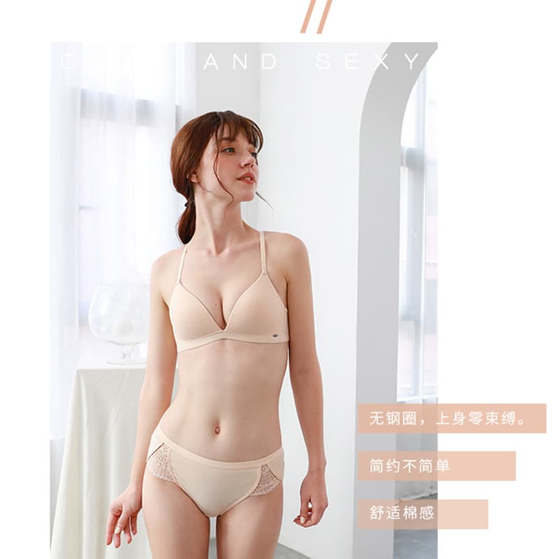 Cor sólida Halter sutiã verão algodão fino confortável 3/4 xícara juventude sem costura roupa interior feminina sem fio