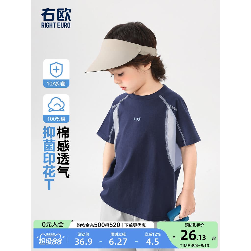 Right Ou meninos meninas esportes camisetas de manga curta moda verão novo estilo roupas infantis crianças estilo fino r