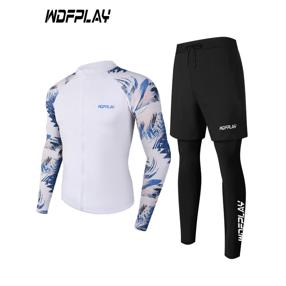 WDFPLAY terno de mergulho masculino de manga comprida de secagem rápida respirável Fitness esportes ao ar livre surf ter