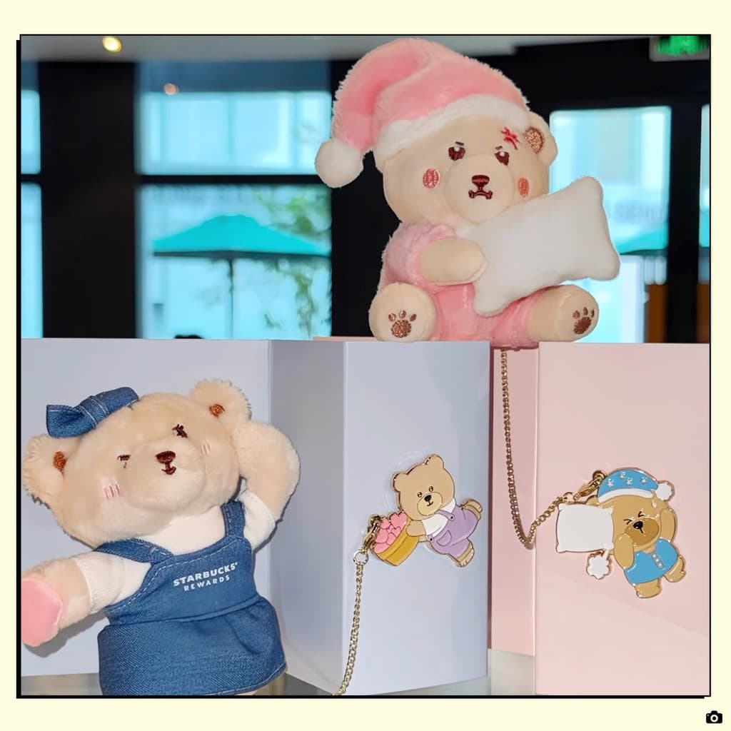 Starbucks 2026 Novo produto acompanhando conjunto de corrente de urso fofo gerenciador de loja de urso de pelúcia corren