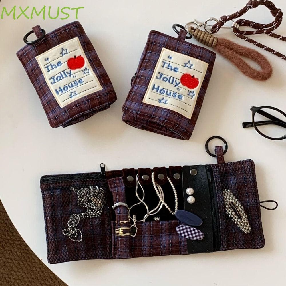 Bolsa Para Passaporte MXMUST , De Armazenamento Xadrez De Urso Ultrafina , Porta-Bilhetes Com Joias Chaveiro