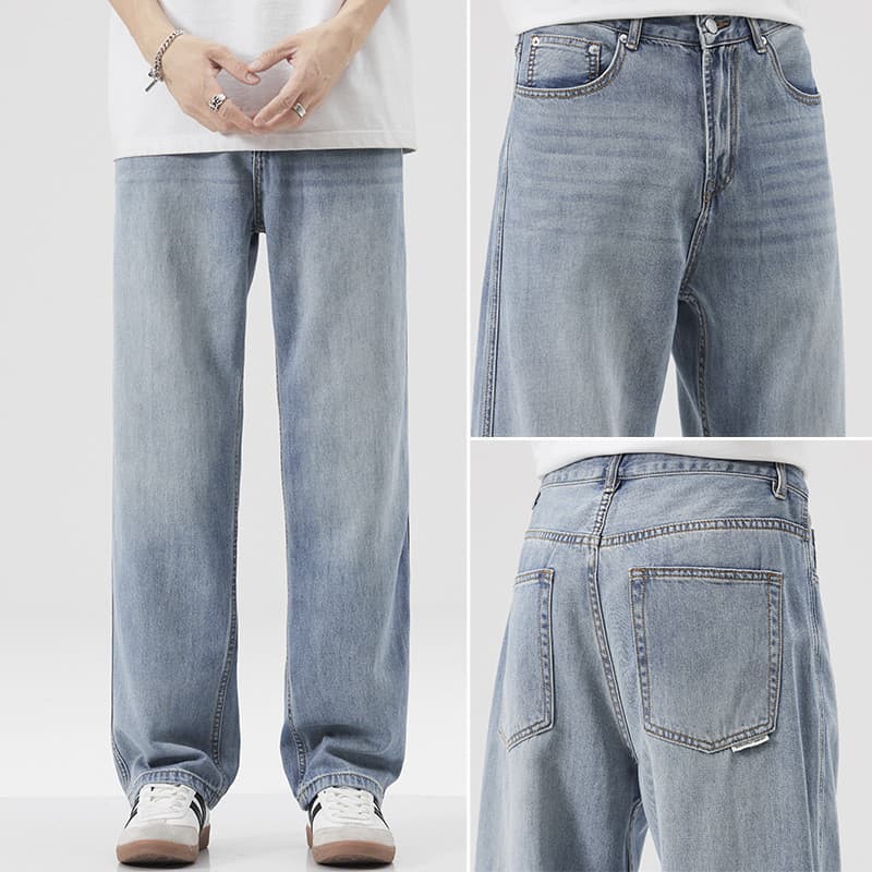 Jeans retos masculinos 2026 primavera verão venda quente estilo americano estilo Hong Kong solto Street Wear em linha re