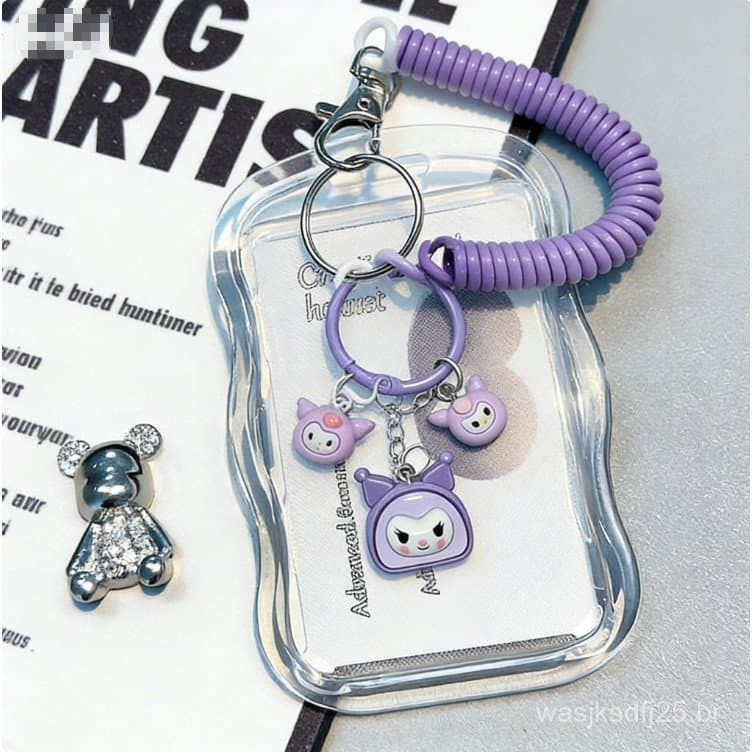 Chaveiro Porta-Cartão de Foto Kpop Fofo Star Wave Transparente