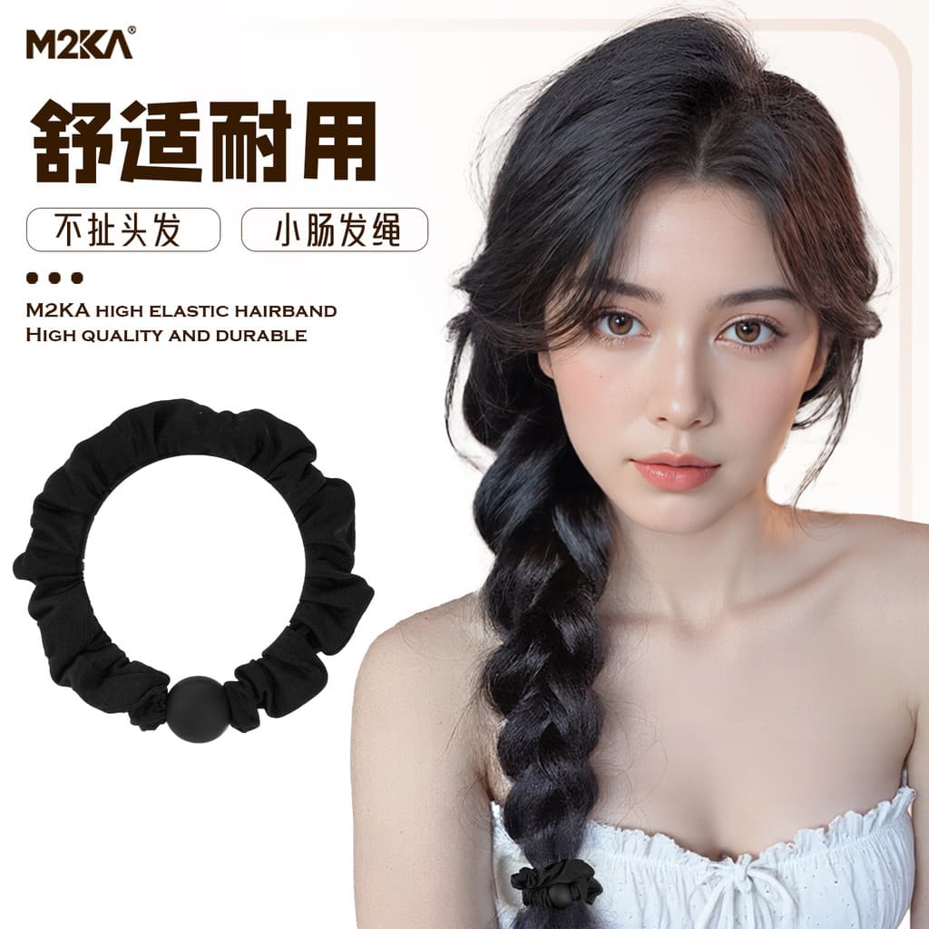 M2Ka fosco contas redondas intestino pequeno laço de cabelo feminino 2026 novo estilo High-End doce laço de cabelo laço