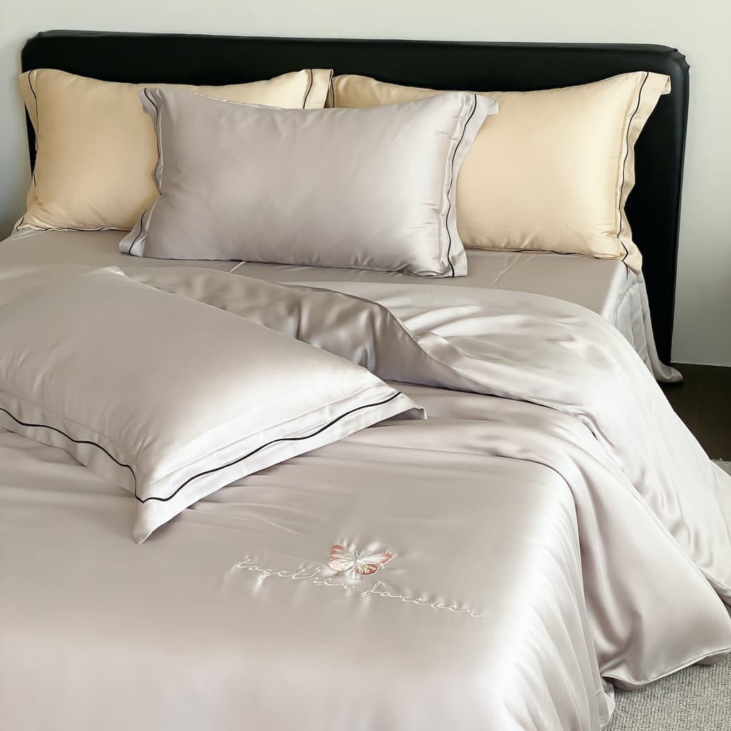 Primavera verão fresco sentimento Lenzing Tencel bordado conjunto de quatro peças 2026 novo estilo luz luxo High-End men