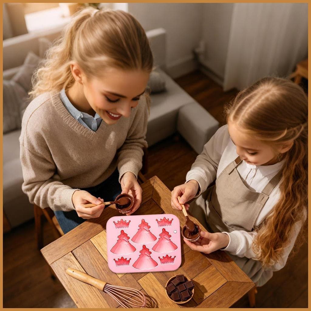 Molde de Silicone Fofo para Fondant com 8 Furos, Reutilizável, Fácil de Desenformar, Adequado para Chocolate e Gelatina