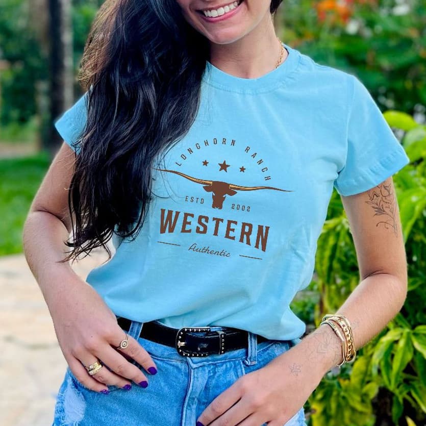 Camiseta Feminina Blusa Camisa Tshirt Country Algodão