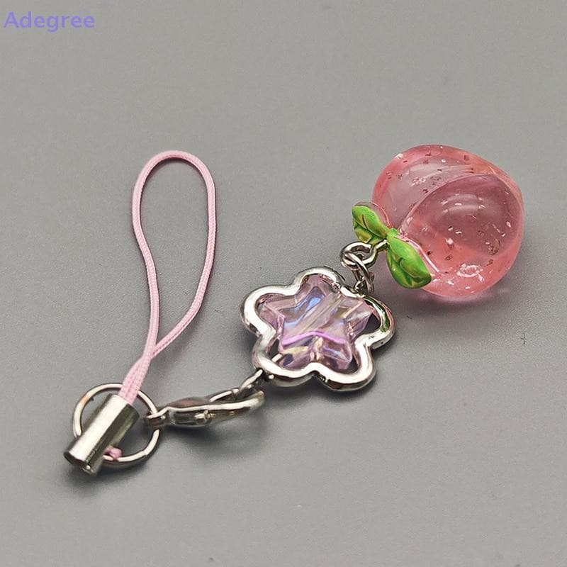 Adegree Y2K Cordão para Telefone Rosa Pêssego Fofo, Corrente para Celular Doce e Fresca, Alça para Celular Feminina, Pin