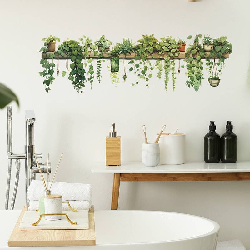 [sourcecome] Cesta Suspensa De Folhas De Plantas Verdes Stier De Parede Para Quarto , Sala De Estar , Decoração , Boutiq