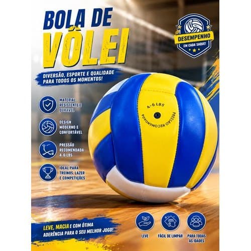 Bola de Vôlei Infantil Colorida 63cm Recreação