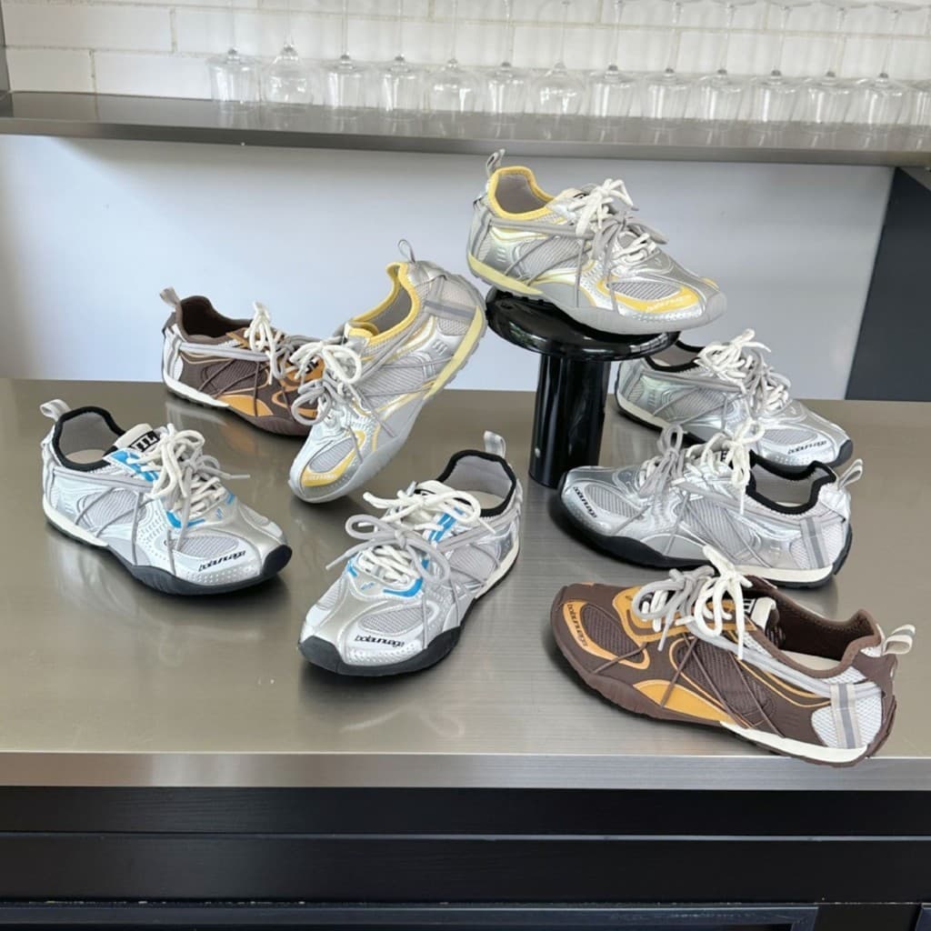 Couro genuíno aumentado de sola grossa prata Forrest Gump sapatos femininos 2026 verão malha respirável esportes lazer c