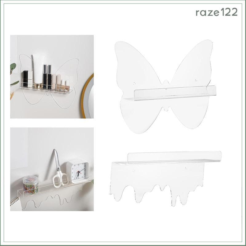 [Raze122] Prateleira De Parede Flutuante Acrílica Borda De Exibição Transparente Com Construção Resistente E Superfície