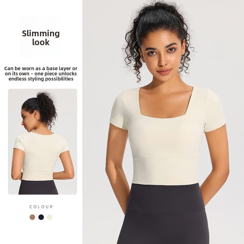 Camiseta esportiva de manga curta de alta qualidade Slim-fit Slimmer Look