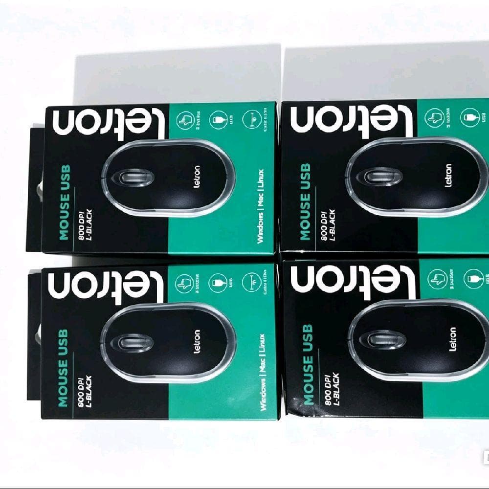 Leutron Mouse USB 600 DPI para Windows Mac Linux com Conexão Plug & Play e Design Ergonômico