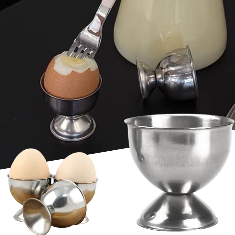 Suporte De Recipiente De Ovo De Aço Inoxidável Polido Reutilizável Prático Aparelho De Cozinha Copo