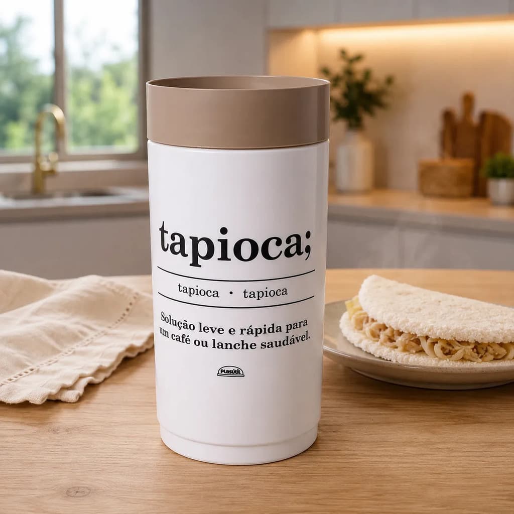 Pote Porta Tapioca 1,6l Com Tampa Organizador Bpa Free