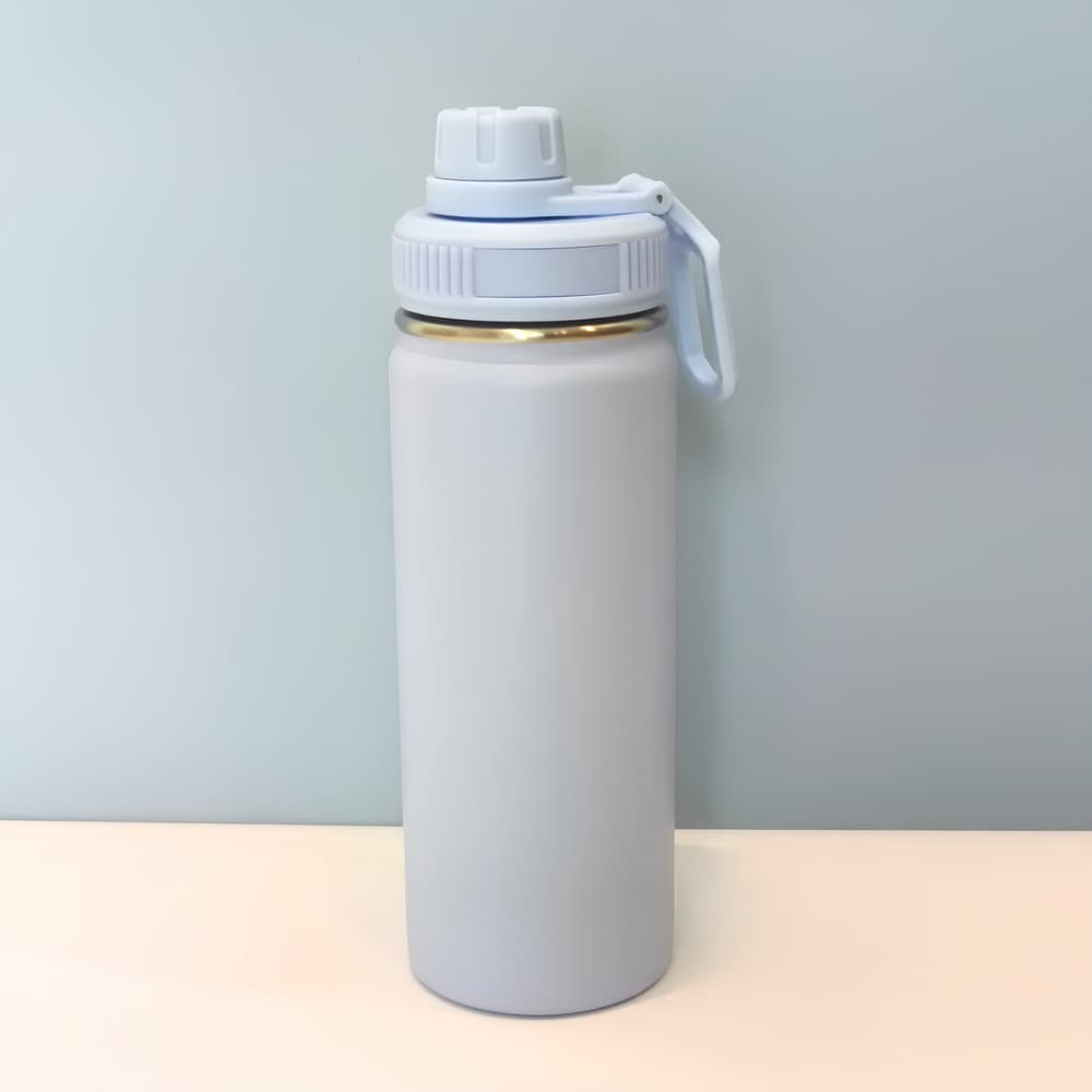 Garrafa com Alça e Bico 780ml em Aço Inox Azul Ciano