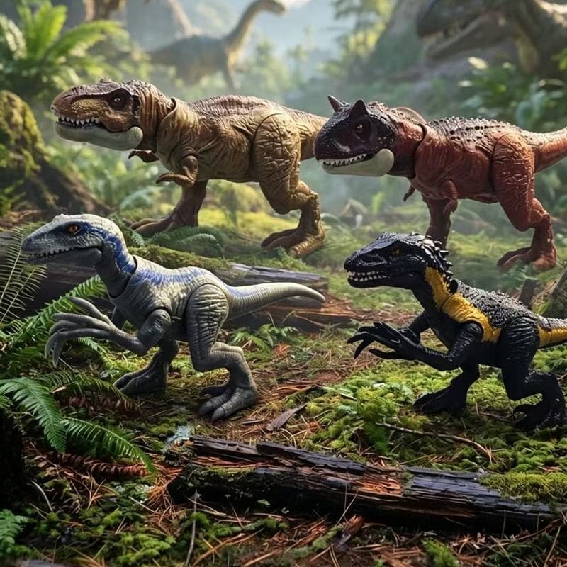 Novo Jurassic Linkage Multi-Joint Efeito Som Brinquedo Móvel Tempestade Abuso Velociraptor