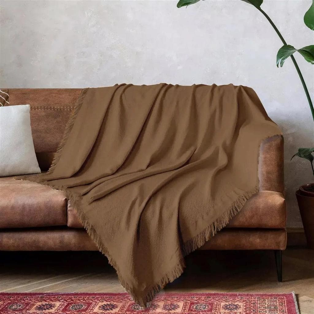 Manta Para Sofá 100% Algodão e Poltrona Viena Lisa 1,50x1,20m Decorativa e Macia